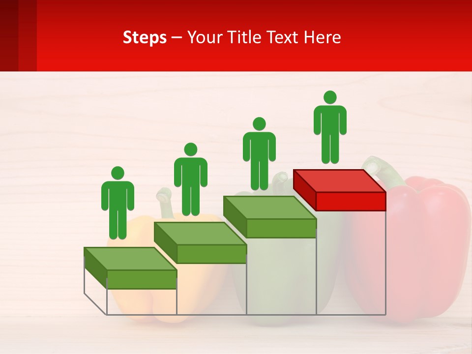 A Row Of Peppers Sitting On Top Of A Wooden Table PowerPoint Template