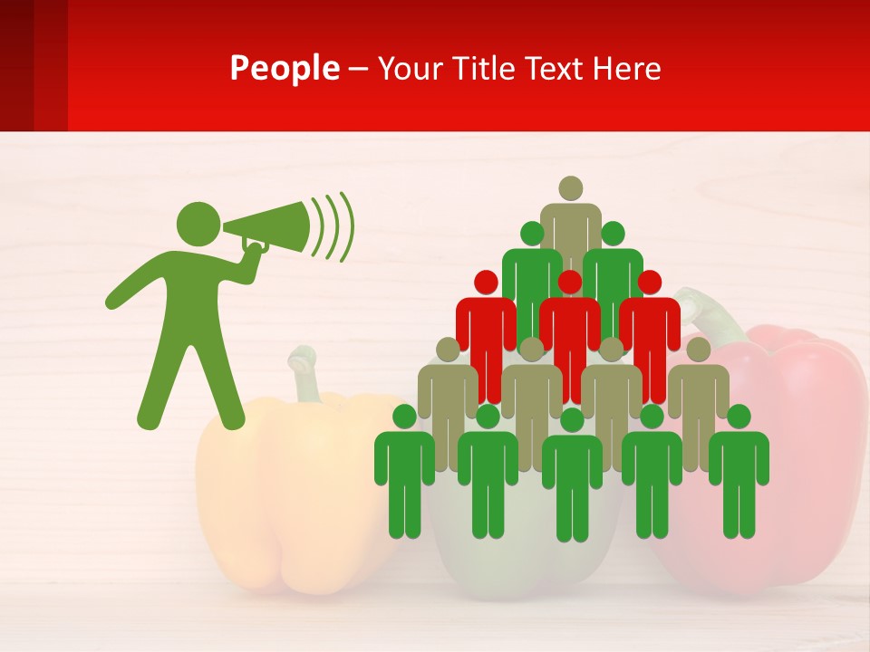 A Row Of Peppers Sitting On Top Of A Wooden Table PowerPoint Template