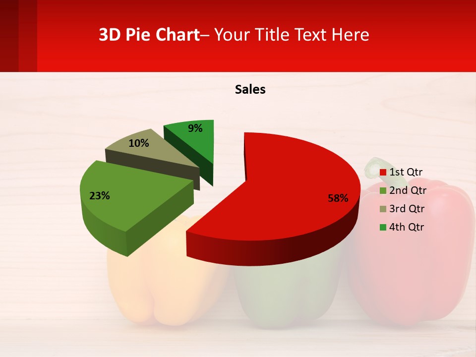 A Row Of Peppers Sitting On Top Of A Wooden Table PowerPoint Template