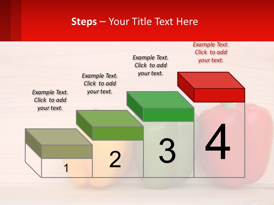 A Row Of Peppers Sitting On Top Of A Wooden Table PowerPoint Template