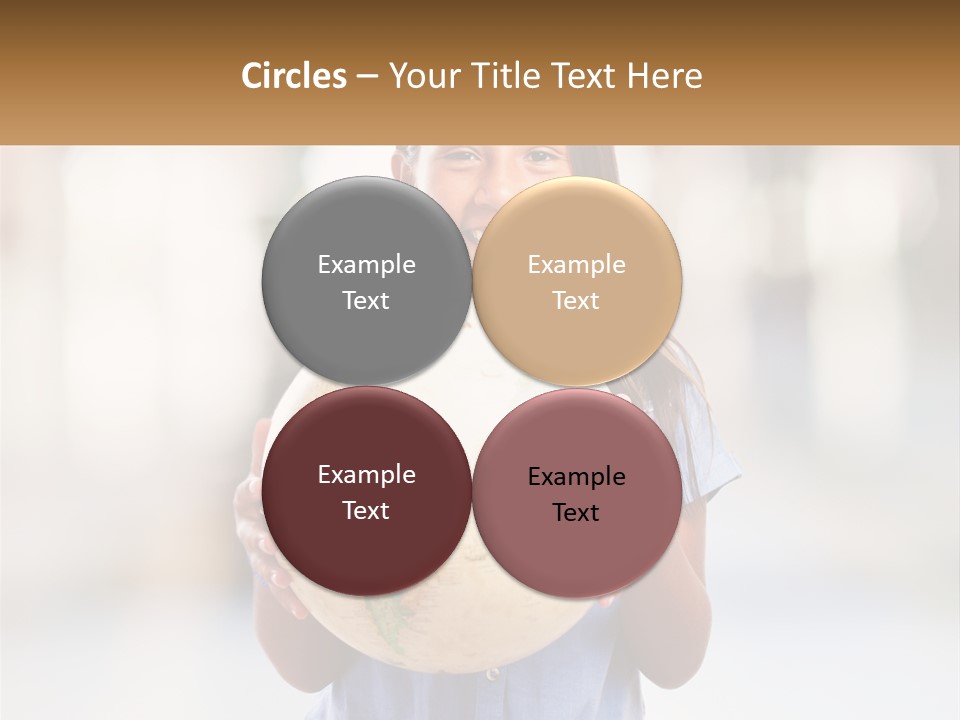 A Young Girl Holding A Globe In Her Hands PowerPoint Template