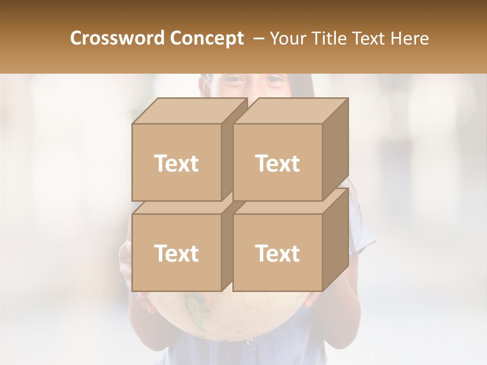 A Young Girl Holding A Globe In Her Hands PowerPoint Template