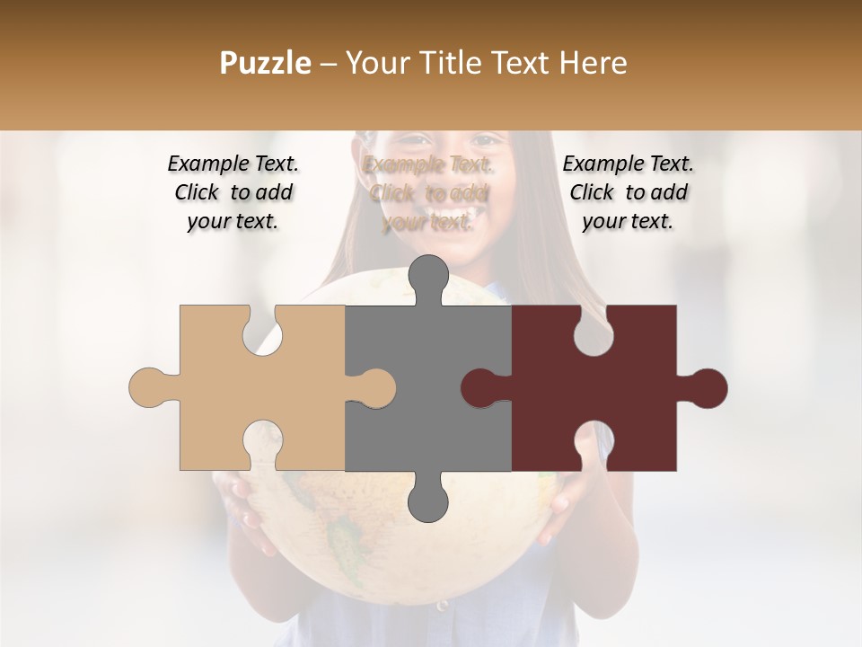 A Young Girl Holding A Globe In Her Hands PowerPoint Template