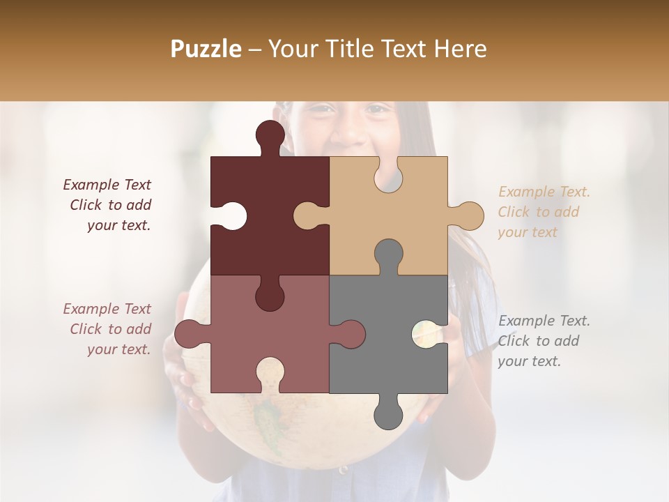 A Young Girl Holding A Globe In Her Hands PowerPoint Template