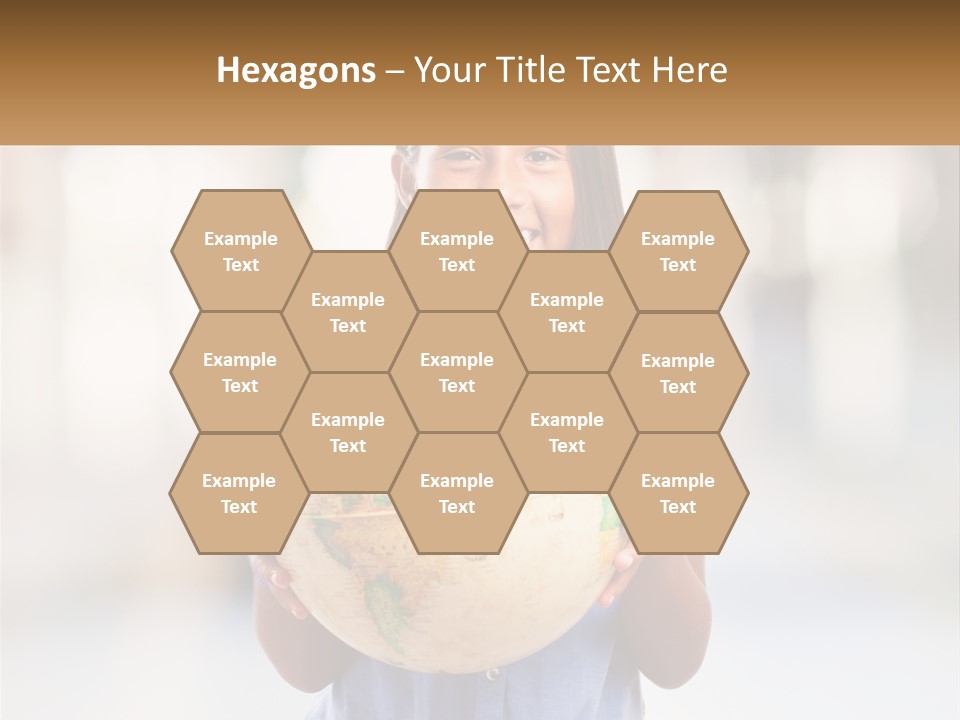 A Young Girl Holding A Globe In Her Hands PowerPoint Template