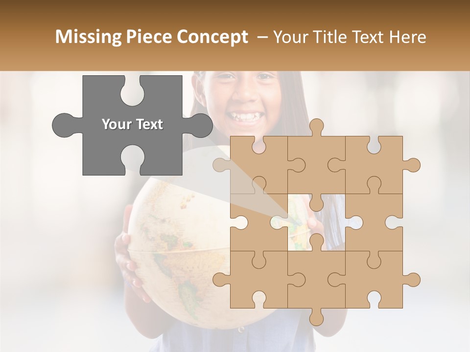 A Young Girl Holding A Globe In Her Hands PowerPoint Template