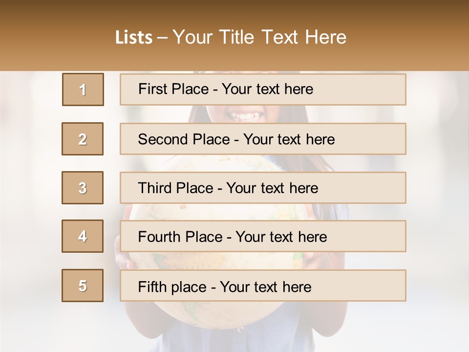 A Young Girl Holding A Globe In Her Hands PowerPoint Template