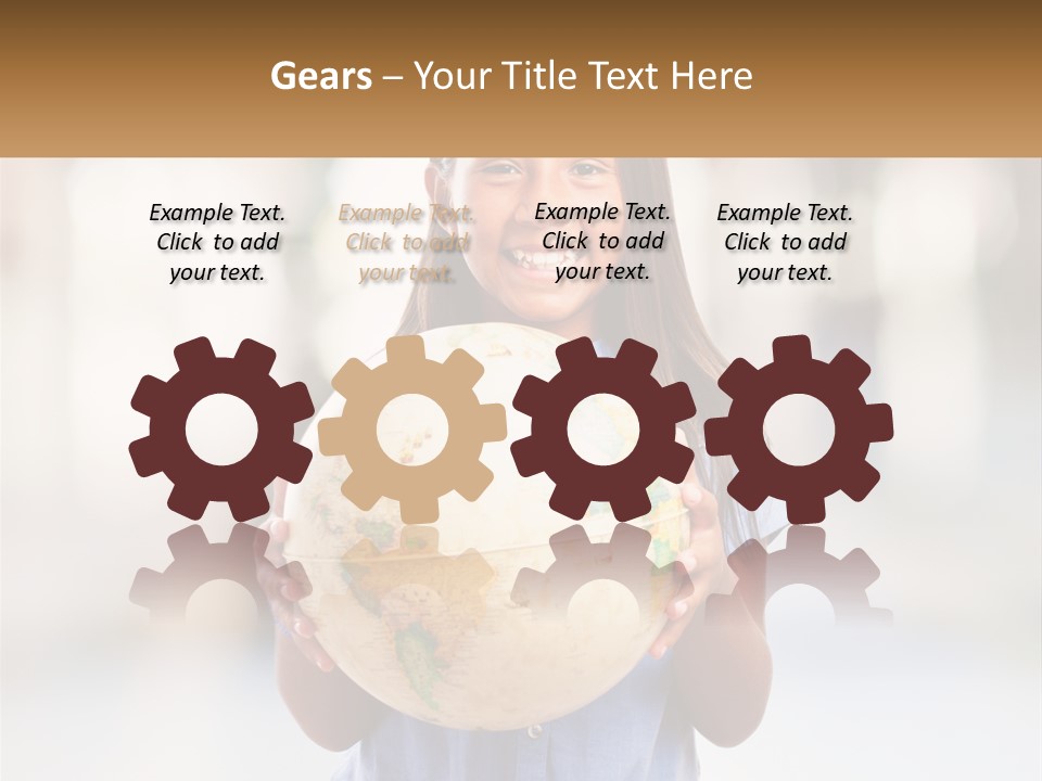 A Young Girl Holding A Globe In Her Hands PowerPoint Template