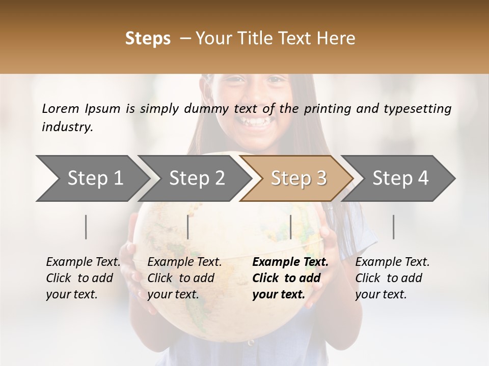 A Young Girl Holding A Globe In Her Hands PowerPoint Template