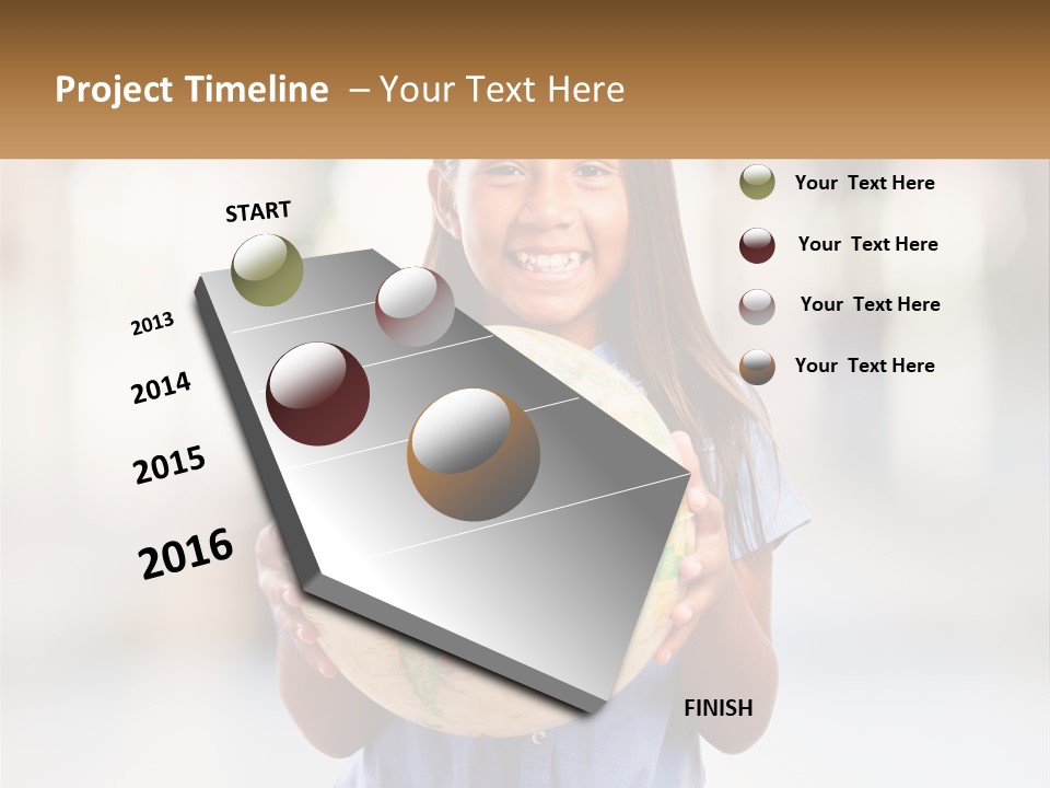 A Young Girl Holding A Globe In Her Hands PowerPoint Template