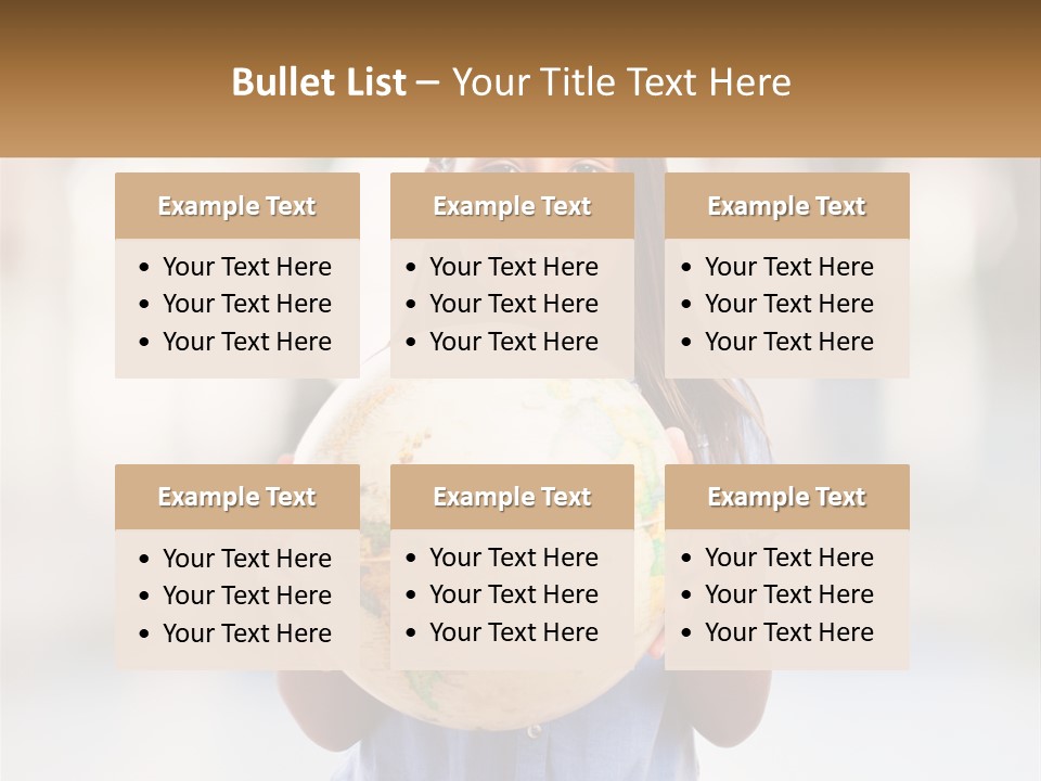 A Young Girl Holding A Globe In Her Hands PowerPoint Template