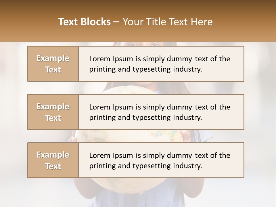 A Young Girl Holding A Globe In Her Hands PowerPoint Template