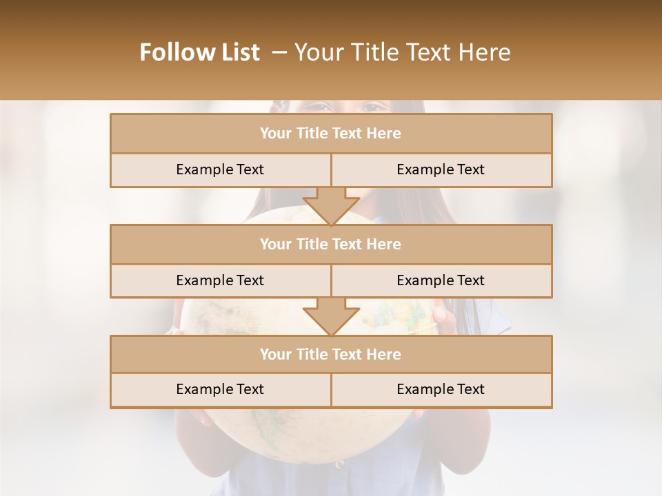 A Young Girl Holding A Globe In Her Hands PowerPoint Template