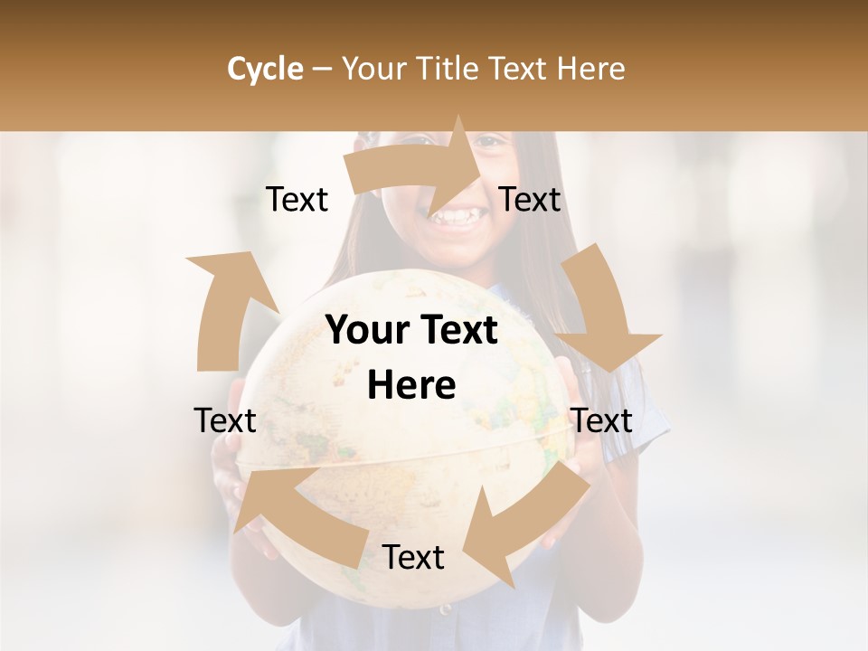 A Young Girl Holding A Globe In Her Hands PowerPoint Template