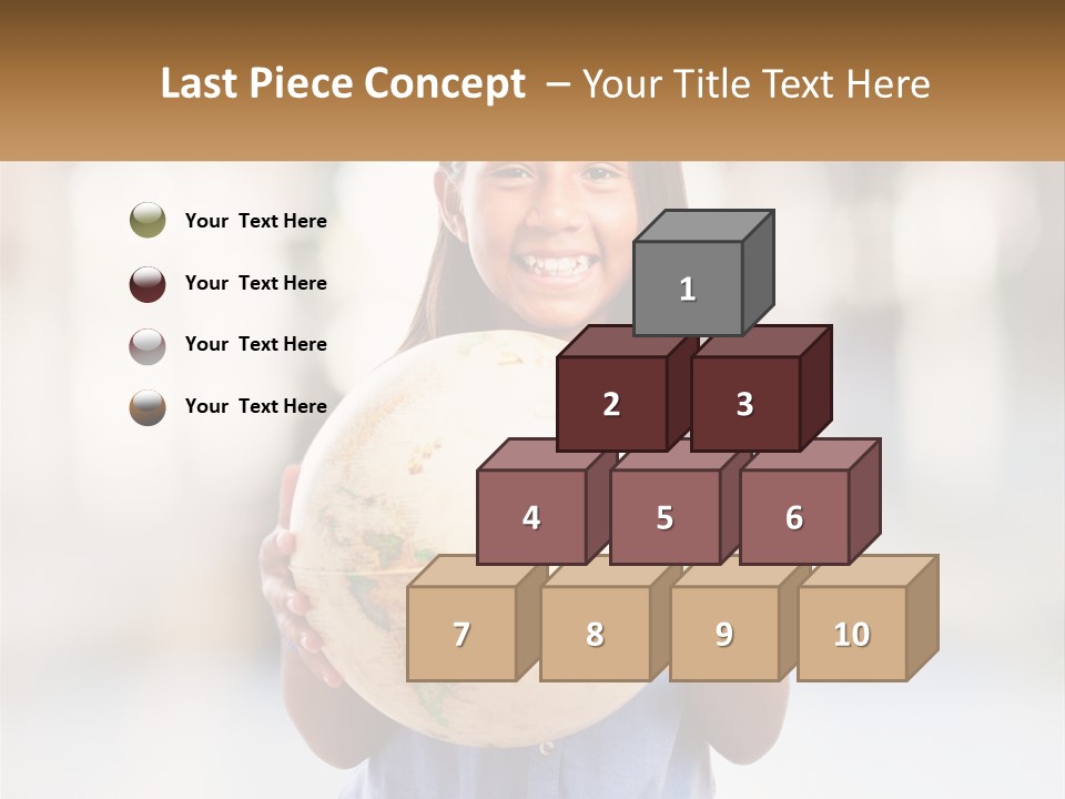 A Young Girl Holding A Globe In Her Hands PowerPoint Template