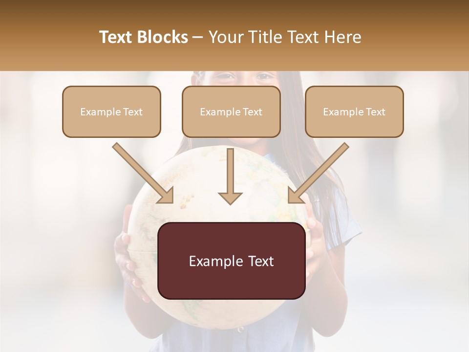 A Young Girl Holding A Globe In Her Hands PowerPoint Template