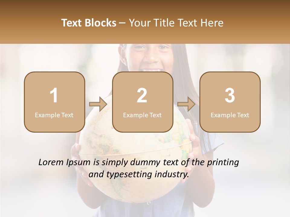 A Young Girl Holding A Globe In Her Hands PowerPoint Template