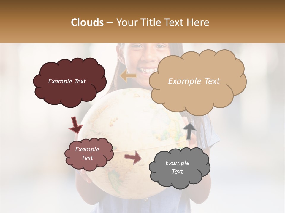 A Young Girl Holding A Globe In Her Hands PowerPoint Template