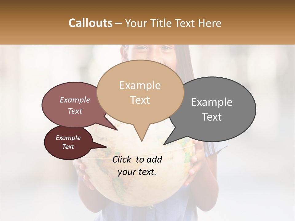 A Young Girl Holding A Globe In Her Hands PowerPoint Template