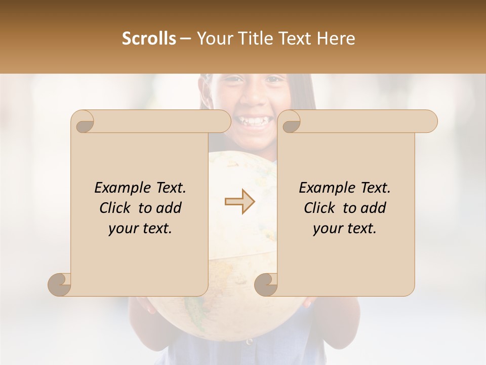 A Young Girl Holding A Globe In Her Hands PowerPoint Template