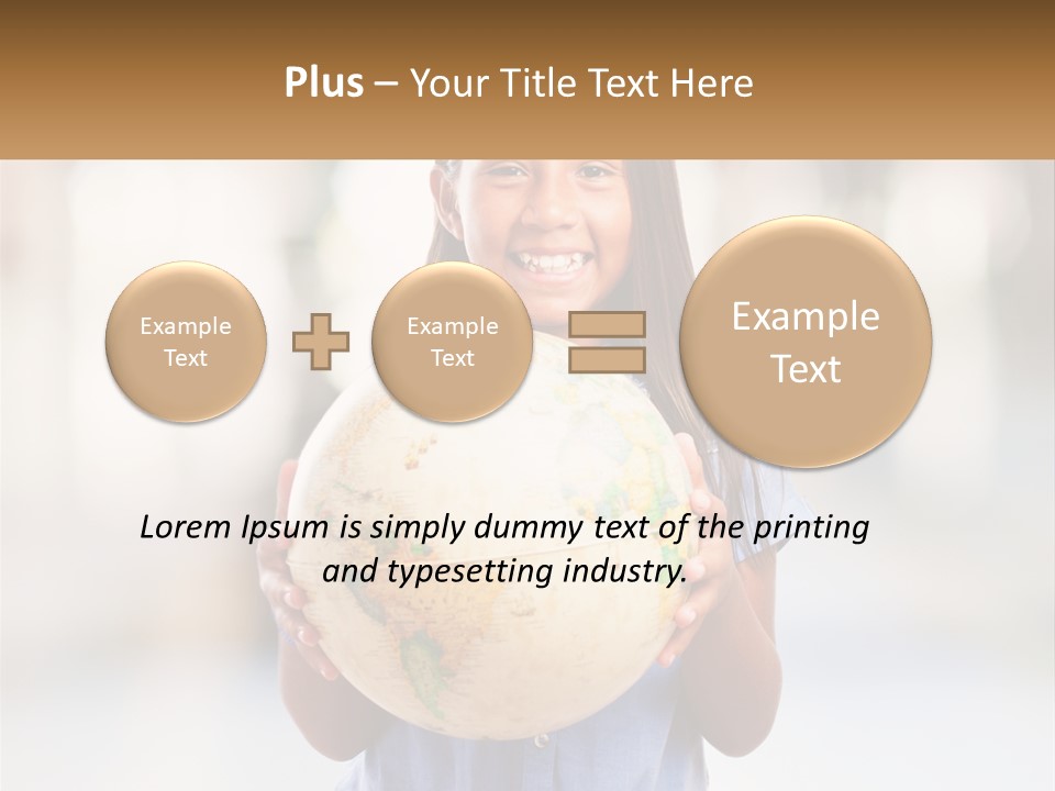 A Young Girl Holding A Globe In Her Hands PowerPoint Template