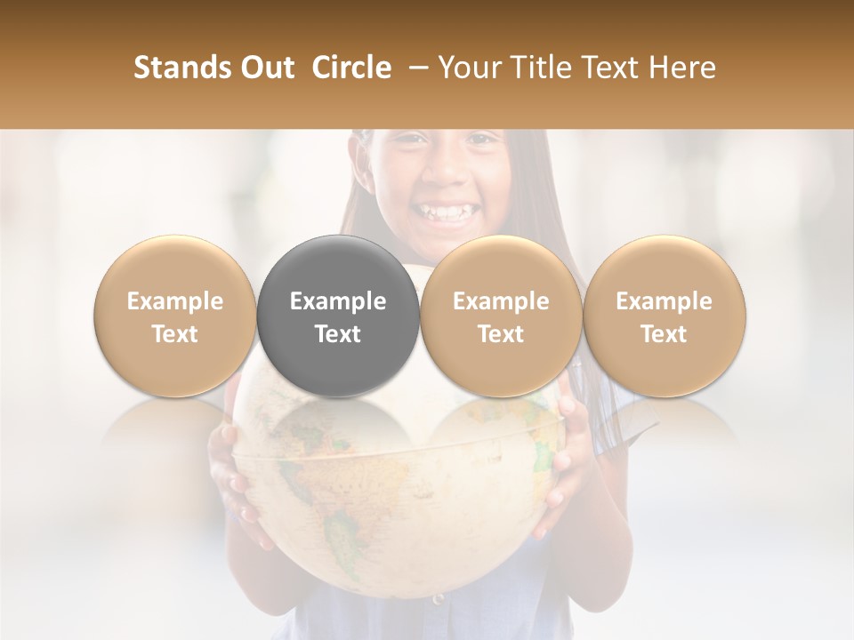 A Young Girl Holding A Globe In Her Hands PowerPoint Template