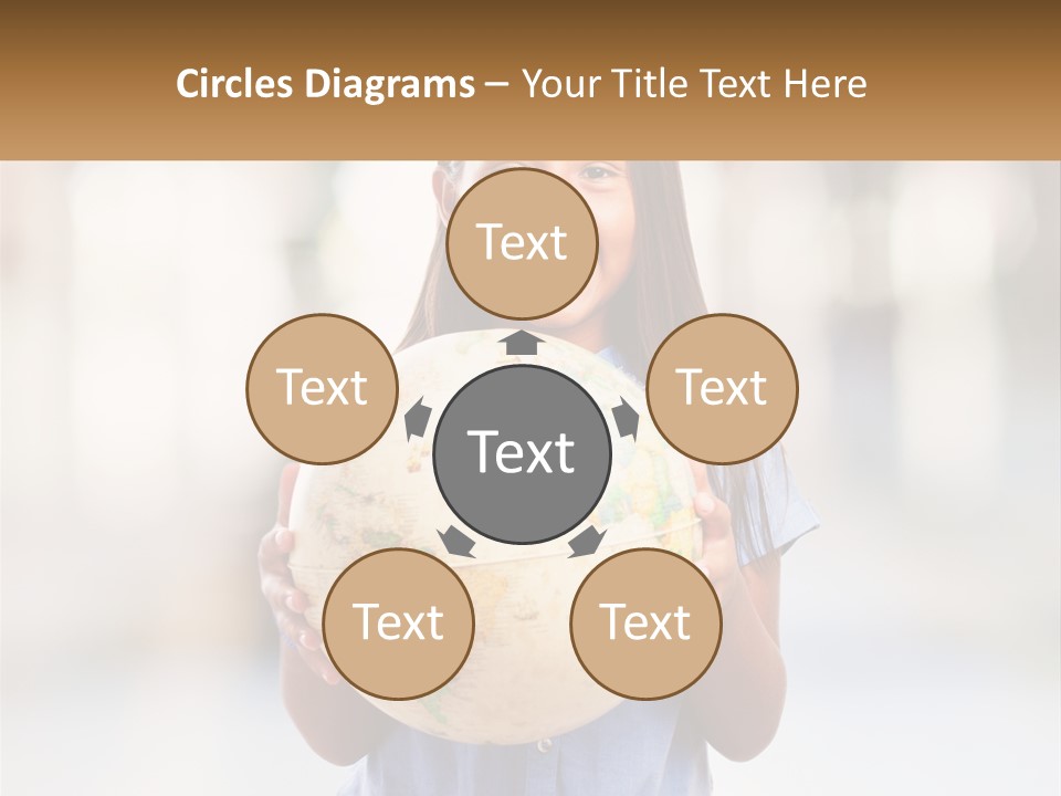 A Young Girl Holding A Globe In Her Hands PowerPoint Template