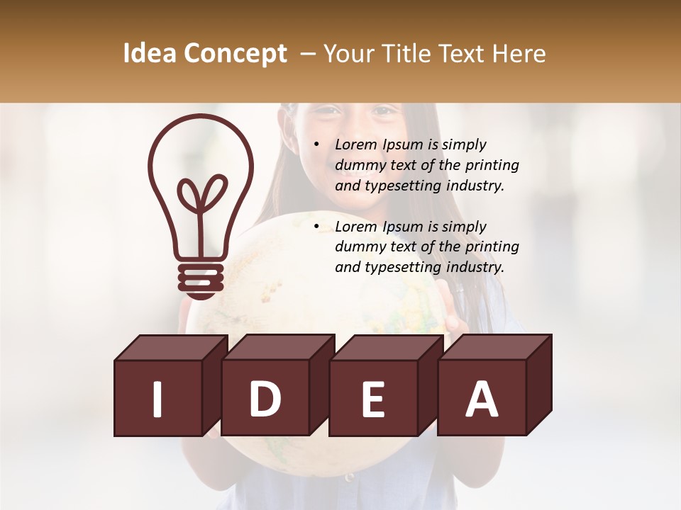 A Young Girl Holding A Globe In Her Hands PowerPoint Template