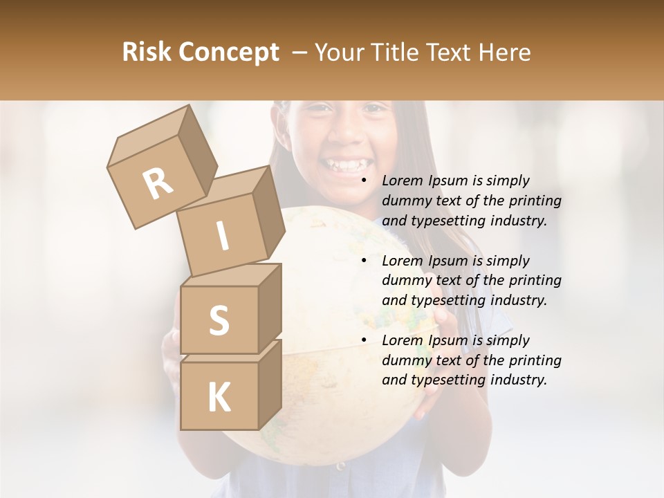 A Young Girl Holding A Globe In Her Hands PowerPoint Template