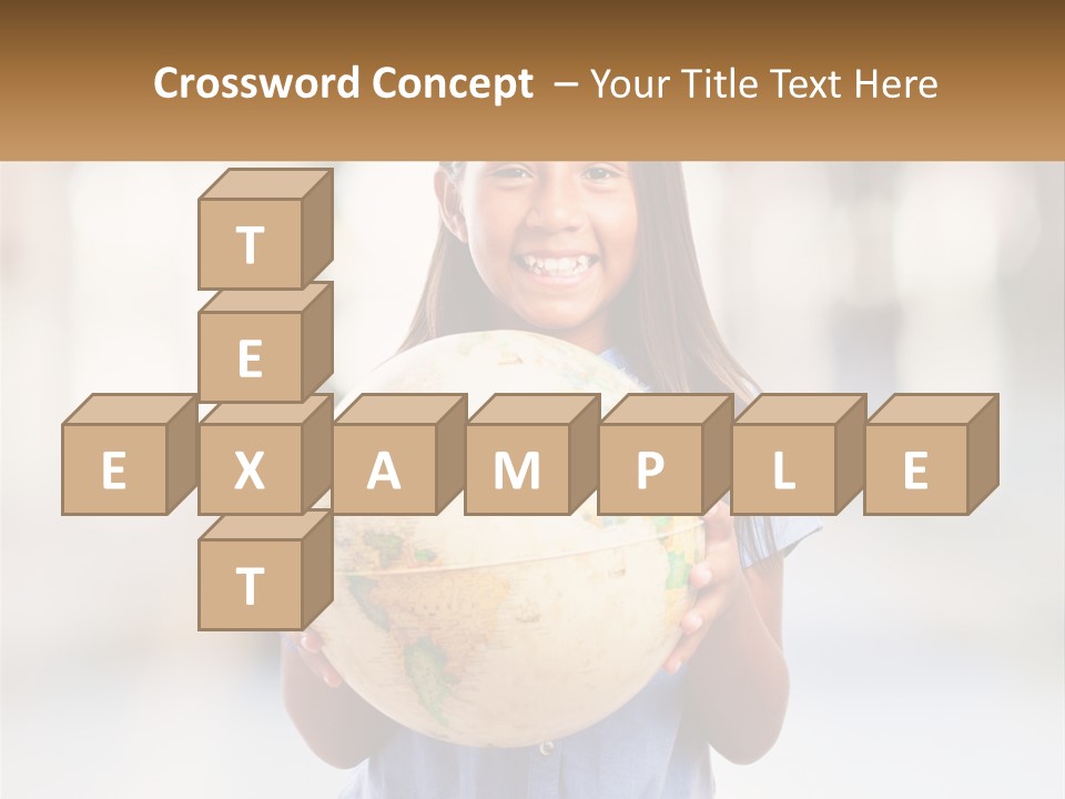 A Young Girl Holding A Globe In Her Hands PowerPoint Template