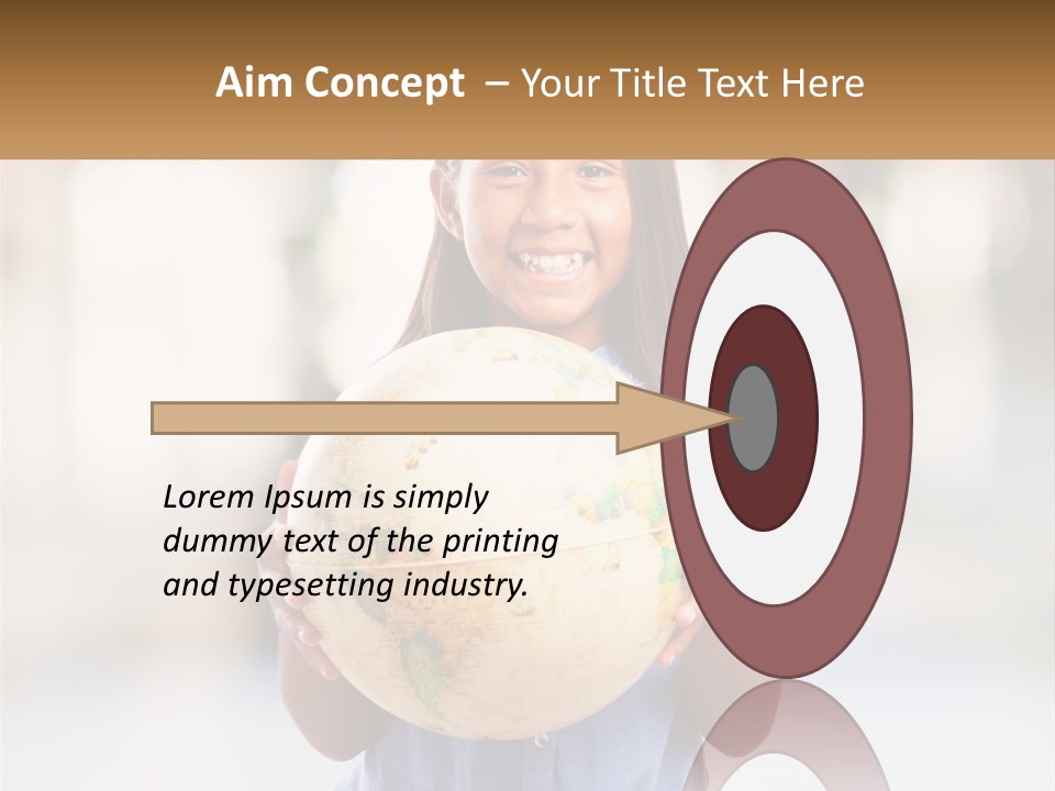 A Young Girl Holding A Globe In Her Hands PowerPoint Template