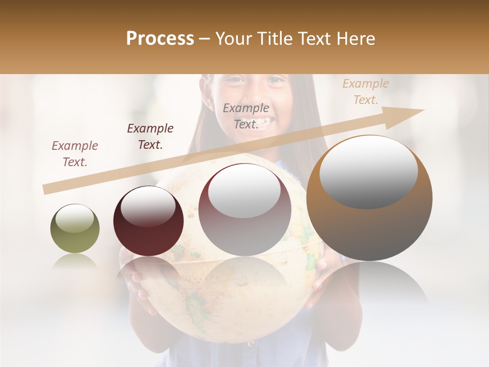 A Young Girl Holding A Globe In Her Hands PowerPoint Template