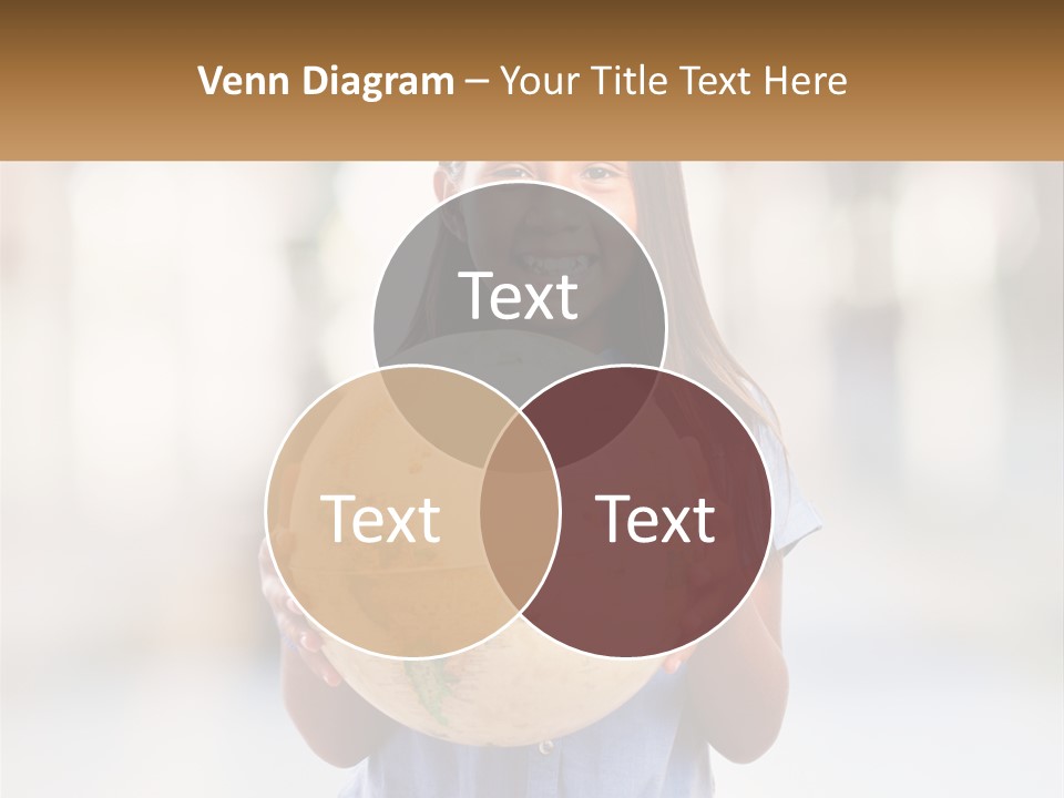 A Young Girl Holding A Globe In Her Hands PowerPoint Template