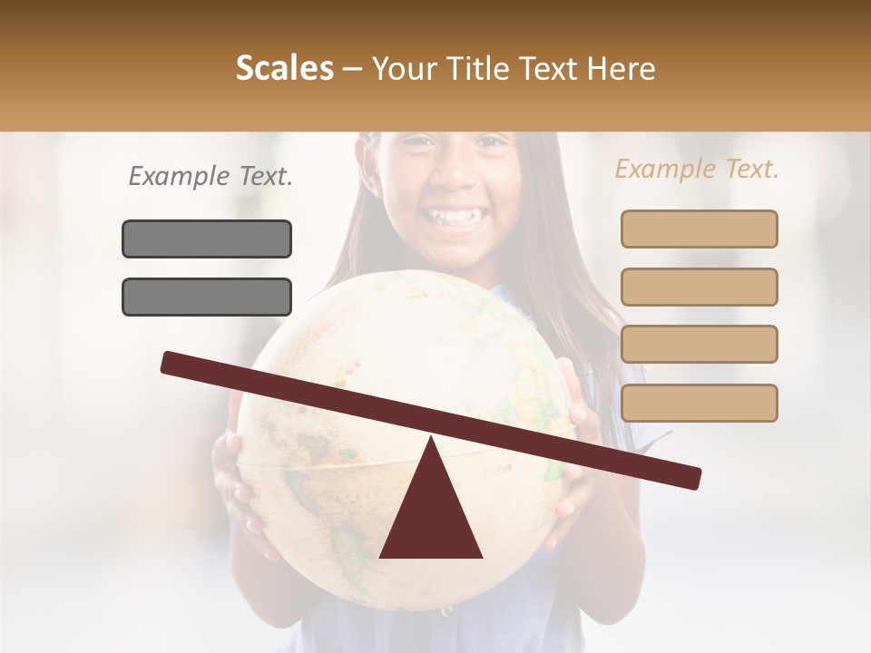 A Young Girl Holding A Globe In Her Hands PowerPoint Template