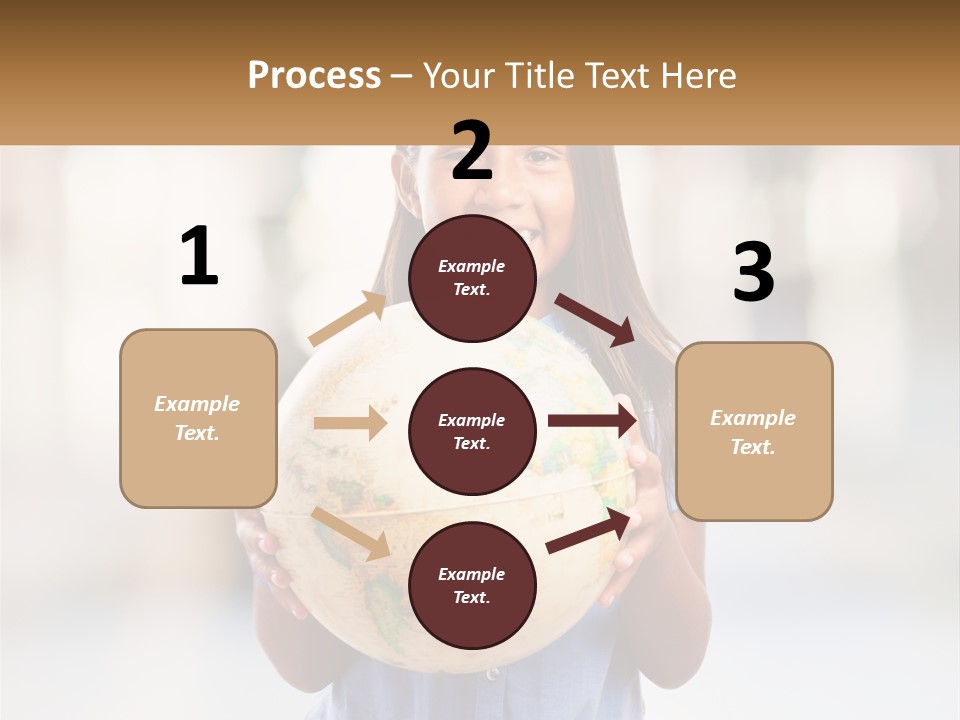 A Young Girl Holding A Globe In Her Hands PowerPoint Template