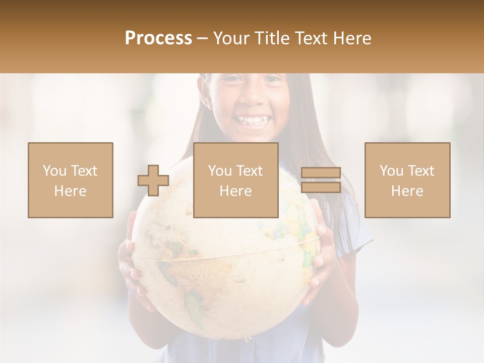 A Young Girl Holding A Globe In Her Hands PowerPoint Template