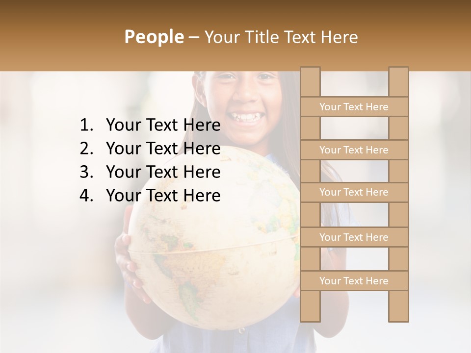 A Young Girl Holding A Globe In Her Hands PowerPoint Template
