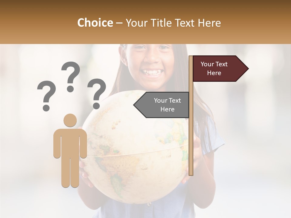 A Young Girl Holding A Globe In Her Hands PowerPoint Template