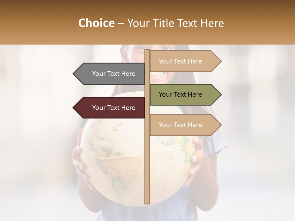 A Young Girl Holding A Globe In Her Hands PowerPoint Template