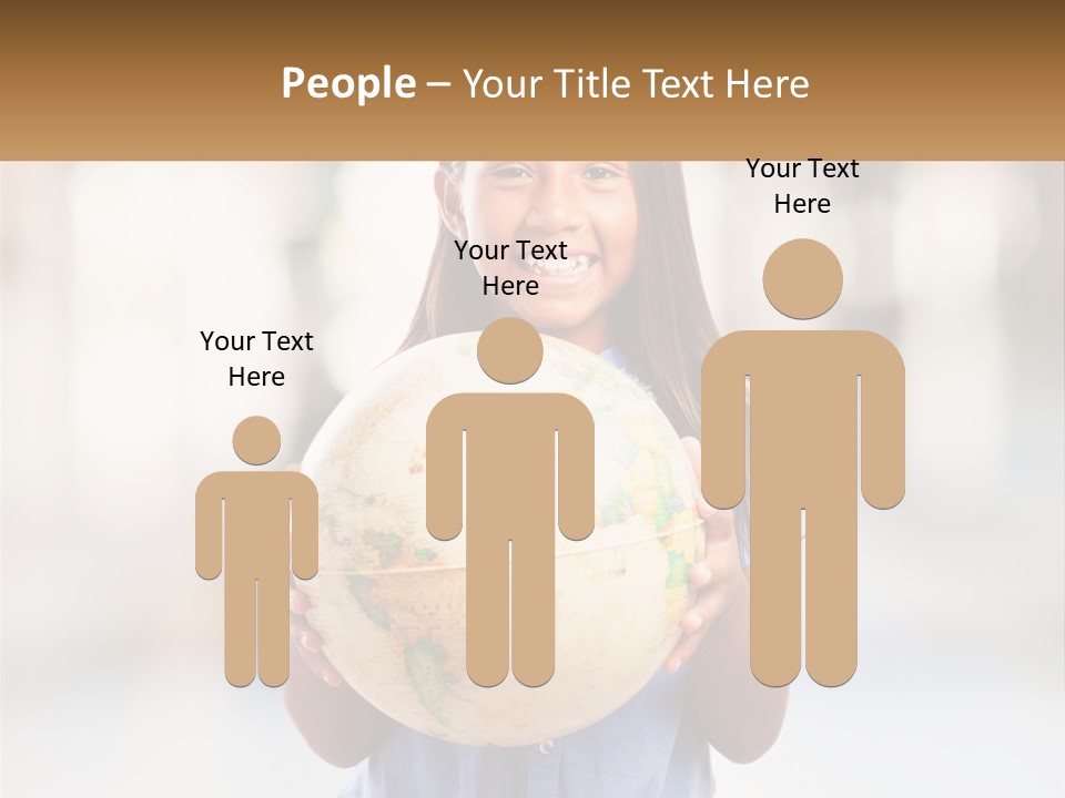 A Young Girl Holding A Globe In Her Hands PowerPoint Template