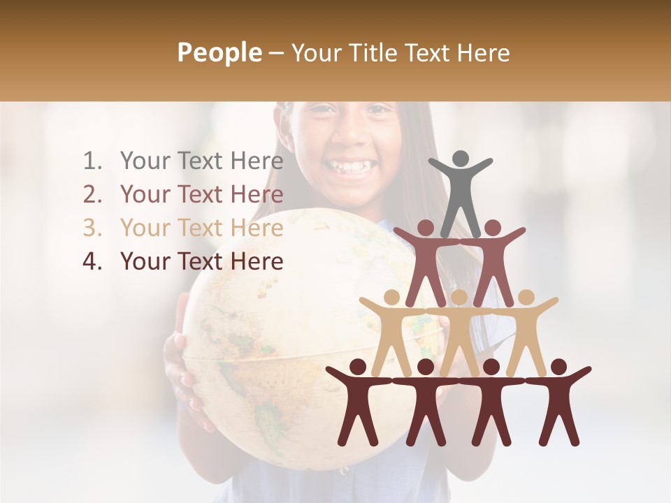 A Young Girl Holding A Globe In Her Hands PowerPoint Template
