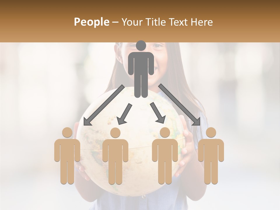 A Young Girl Holding A Globe In Her Hands PowerPoint Template