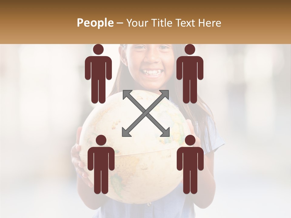 A Young Girl Holding A Globe In Her Hands PowerPoint Template