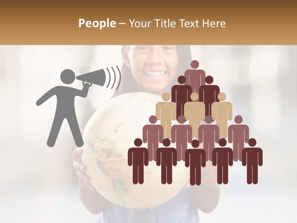 A Young Girl Holding A Globe In Her Hands PowerPoint Template