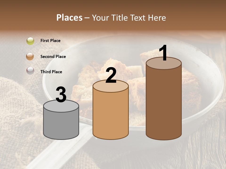 A Bowl Of Food On A Wooden Table PowerPoint Template
