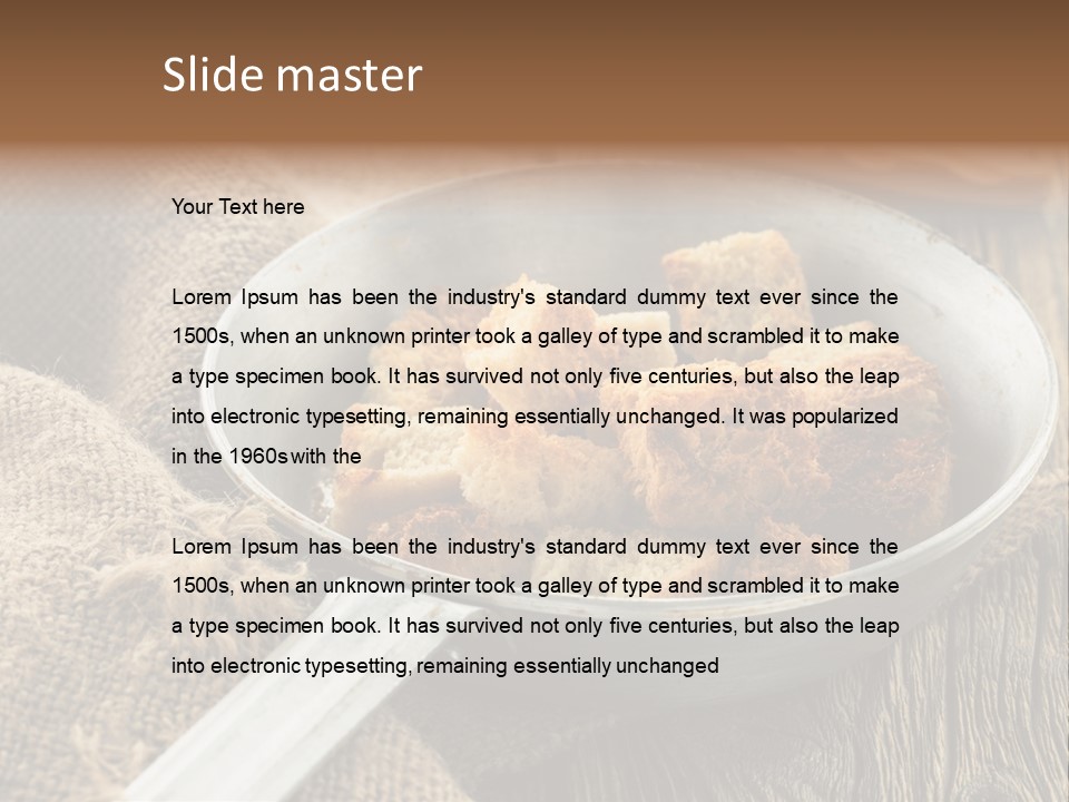 A Bowl Of Food On A Wooden Table PowerPoint Template