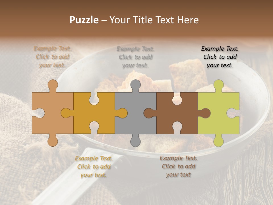A Bowl Of Food On A Wooden Table PowerPoint Template