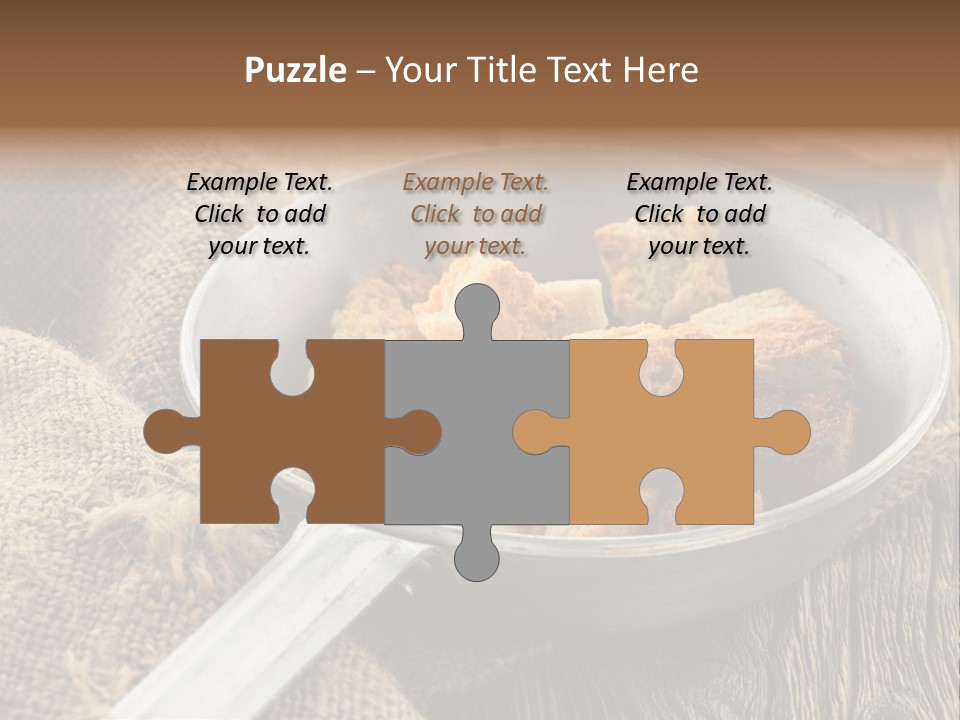 A Bowl Of Food On A Wooden Table PowerPoint Template