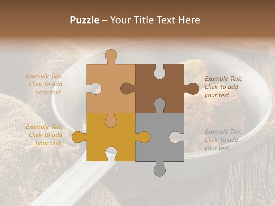 A Bowl Of Food On A Wooden Table PowerPoint Template