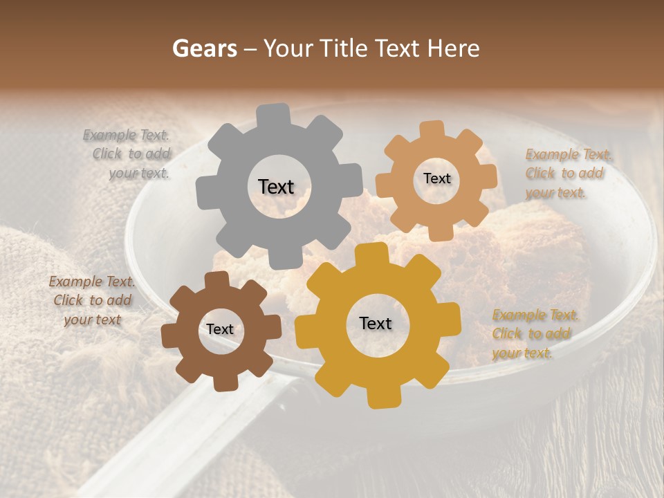 A Bowl Of Food On A Wooden Table PowerPoint Template